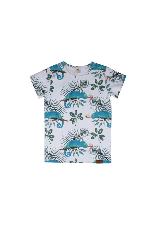 Футболка с принтом Chameleons T-shirt Walkiddy, White, белый — фото 2