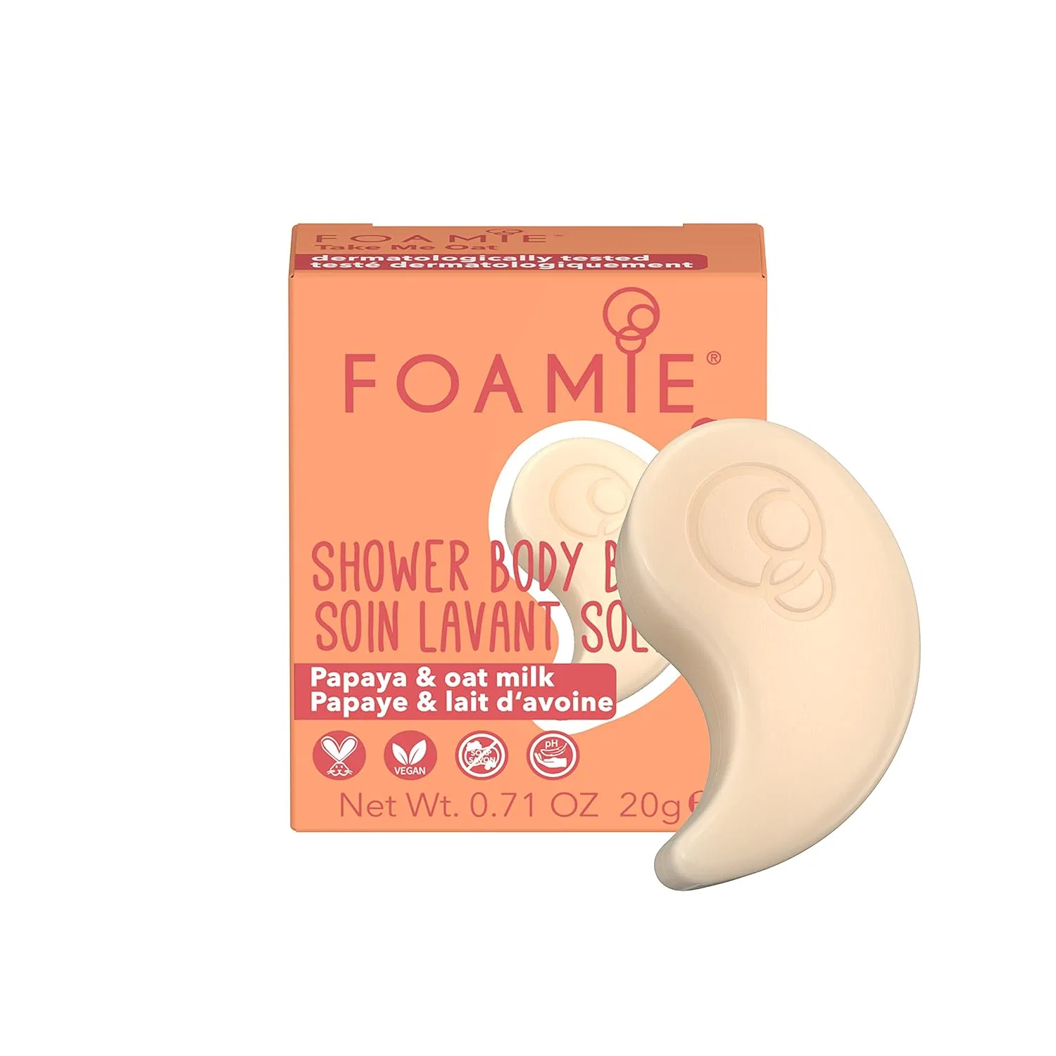 Твердый шампунь-мыло Papaya & Oat Milk Foamie, 20 г