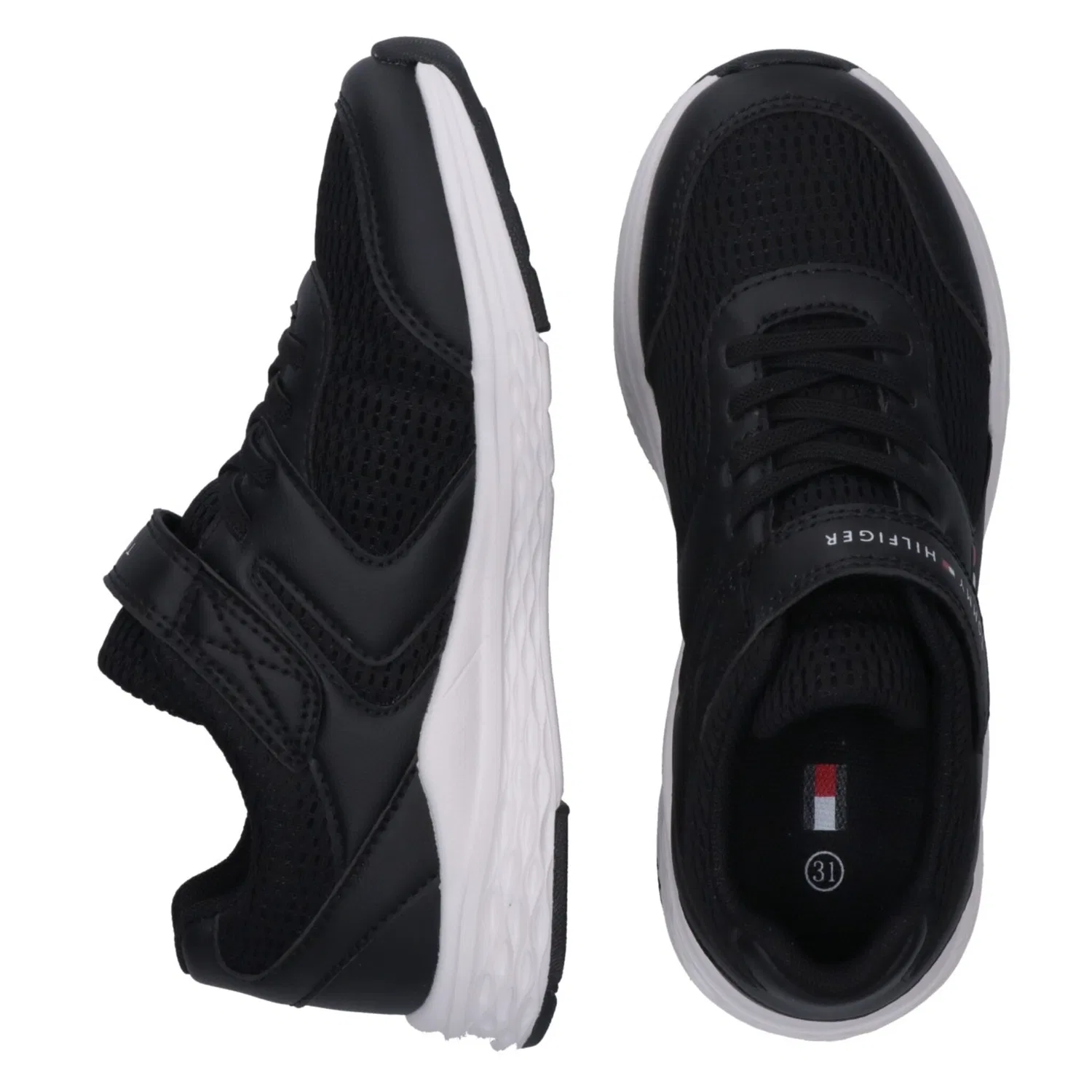 Детские кроссовки с эластичной шнуровкой Tommy Hilfiger, Black — фото 3