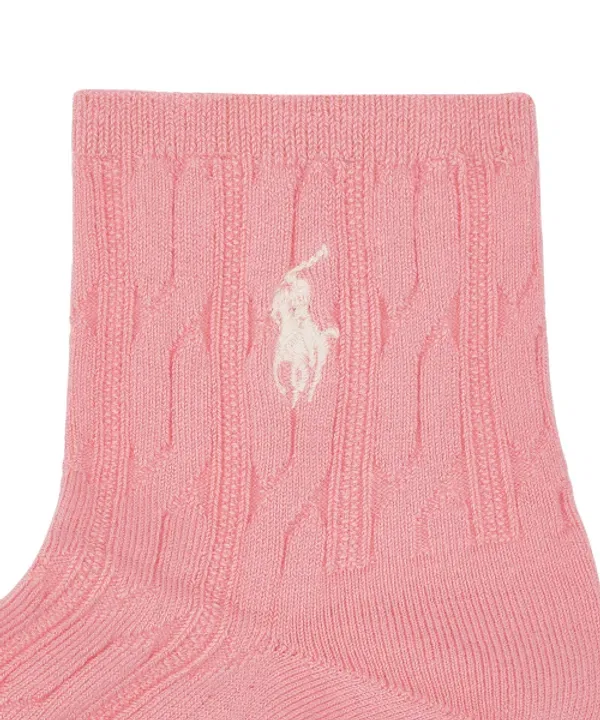 Носки с логотипом Polo, Pony Logo Cable Knit Polo Ralph Lauren, розовый — фото 2