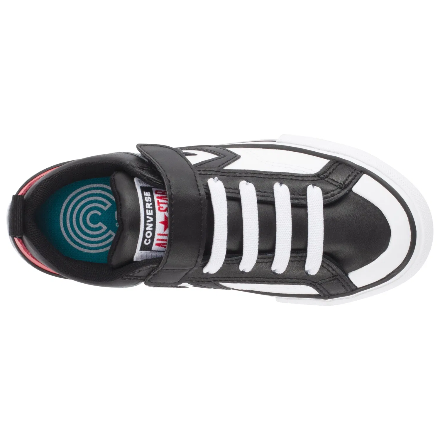 Детские кеды с ремешком на липучке Converse, Black/Red/White — фото 4