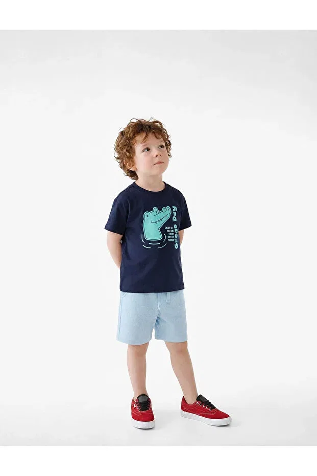 Детские шорты для мальчиков хлопковые Cotton pocket detailed blue baby boy shorts 6smb40085tk Koton, Blue