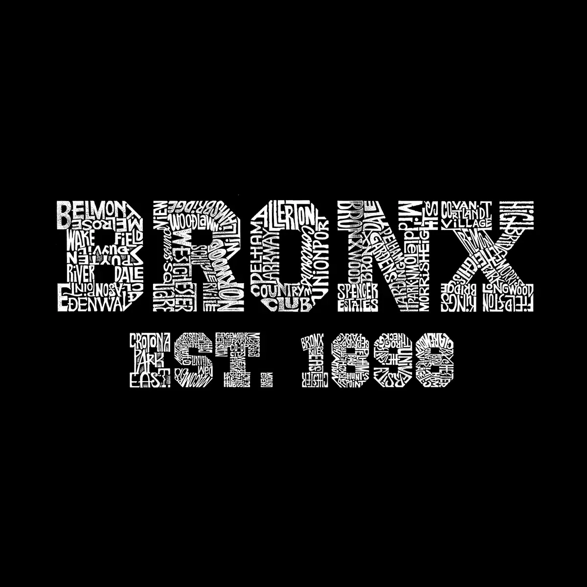 Детское худи для девочек с принтом Popular Neighborhoods In Bronx, NY LA Pop Art, Black — фото 2