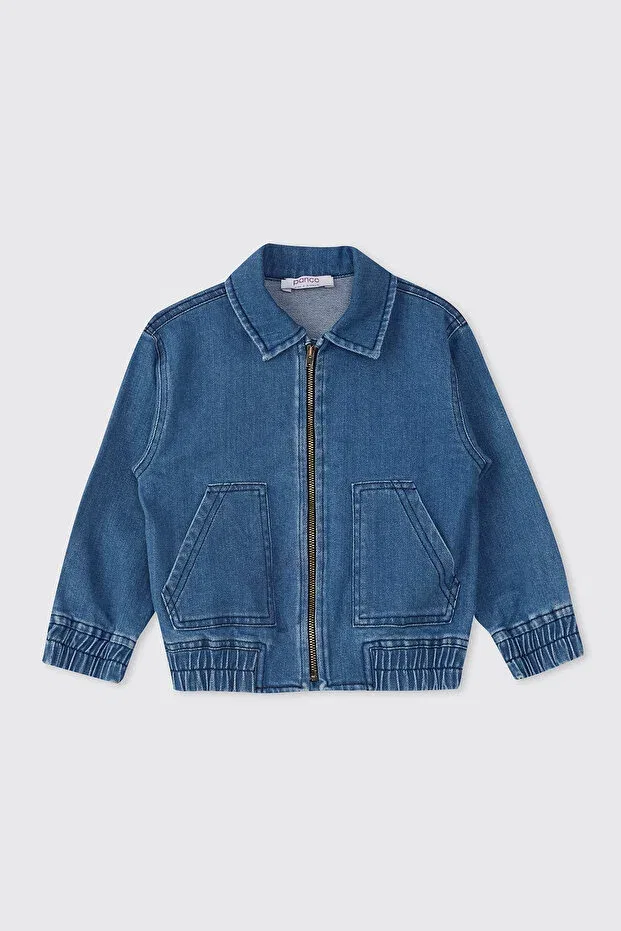 Детская куртка для девочек джинсовая Panço, Indigo