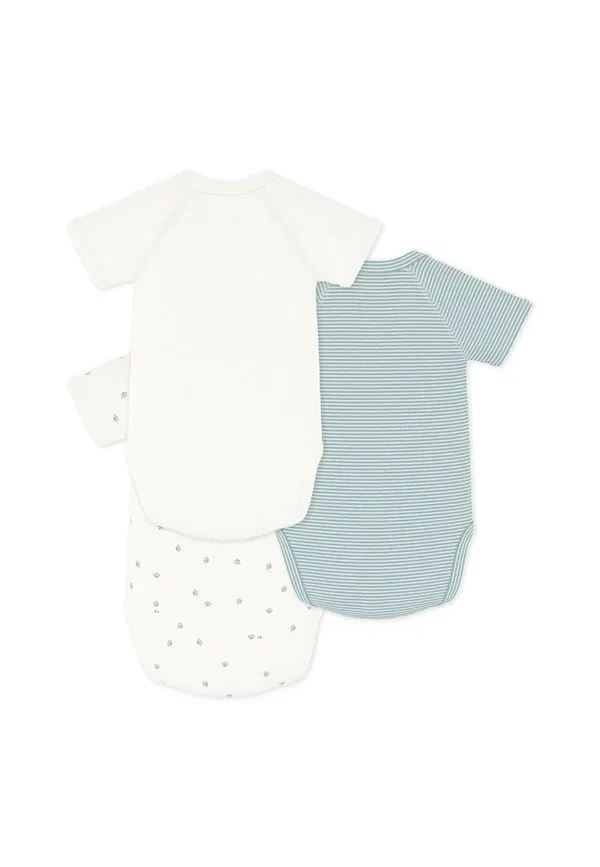 Комплект из 3 боди с принтом, хлопок, Cache-coeur, Petit Bateau, белый, зеленый — фото 2
