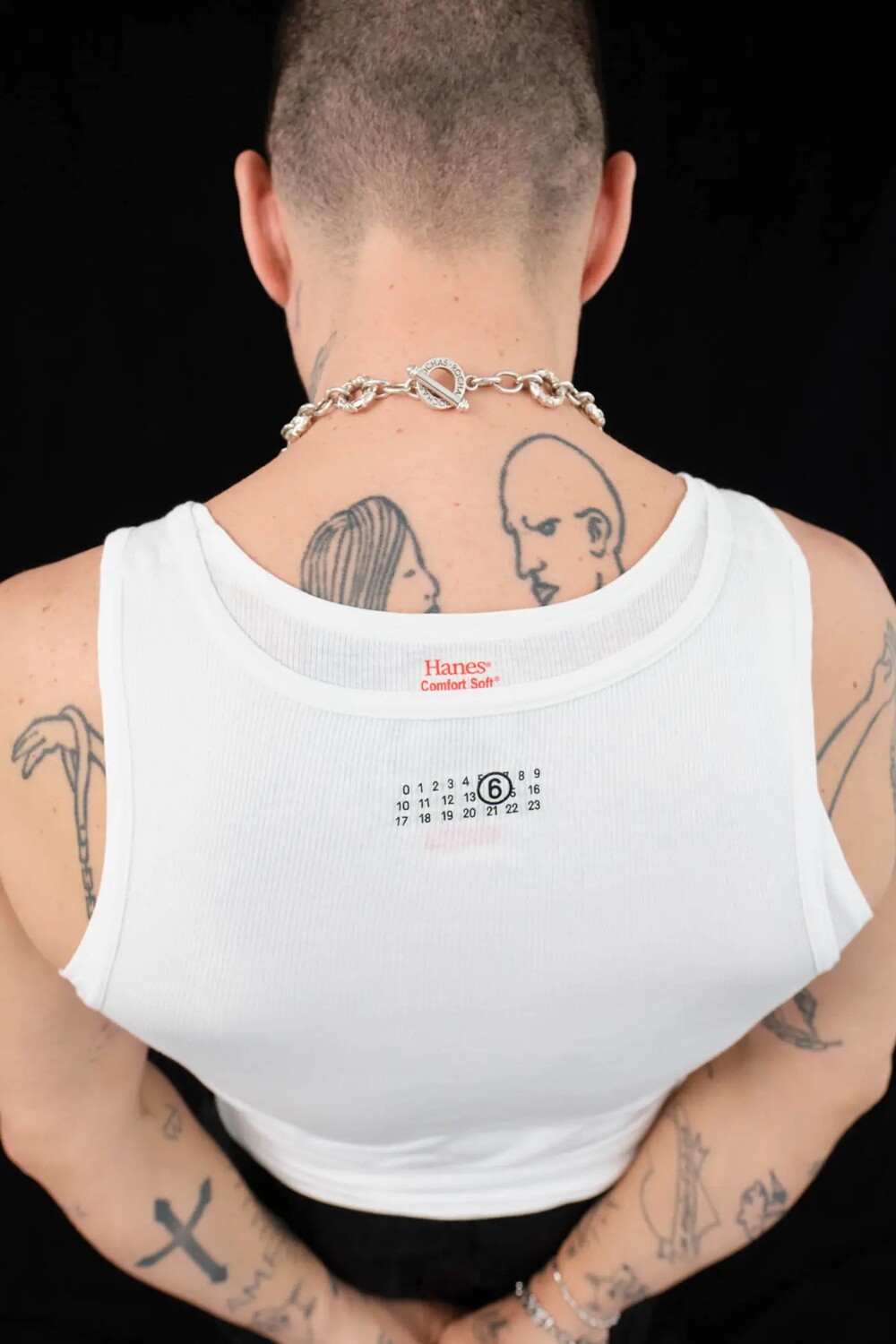 Двойная майка Supreme x MM6 Maison Margiela Hanes Tagless, белый — фото 4