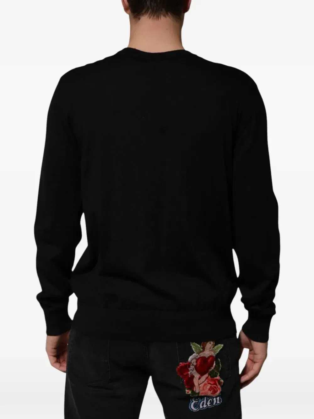 Свитер с графическим принтом DOLCE & GABBANA, черный — фото 3