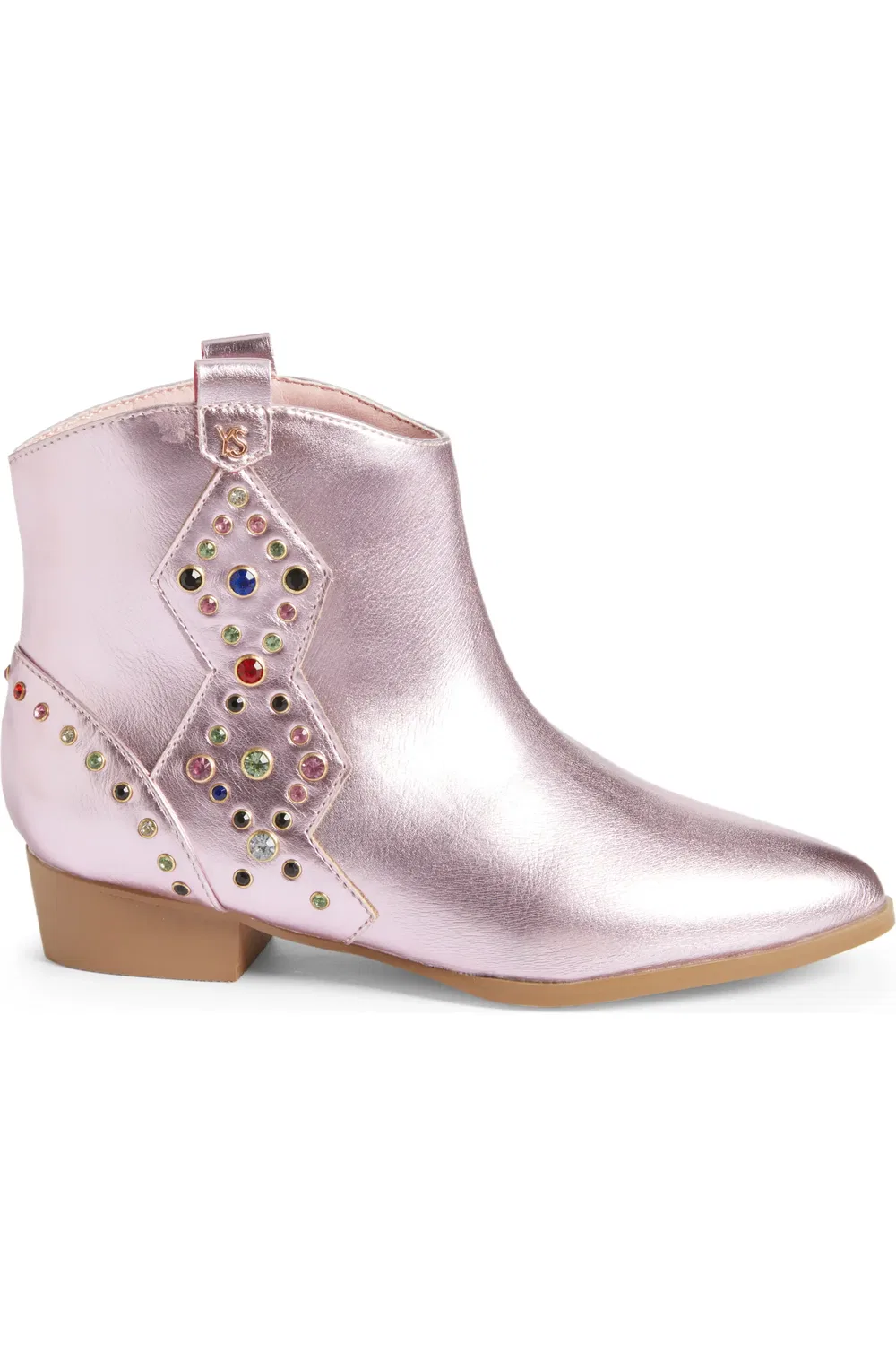 Детские ботинки с кристаллами Miss Dallas Yosi Samra, Light Pink Metallic — фото 4