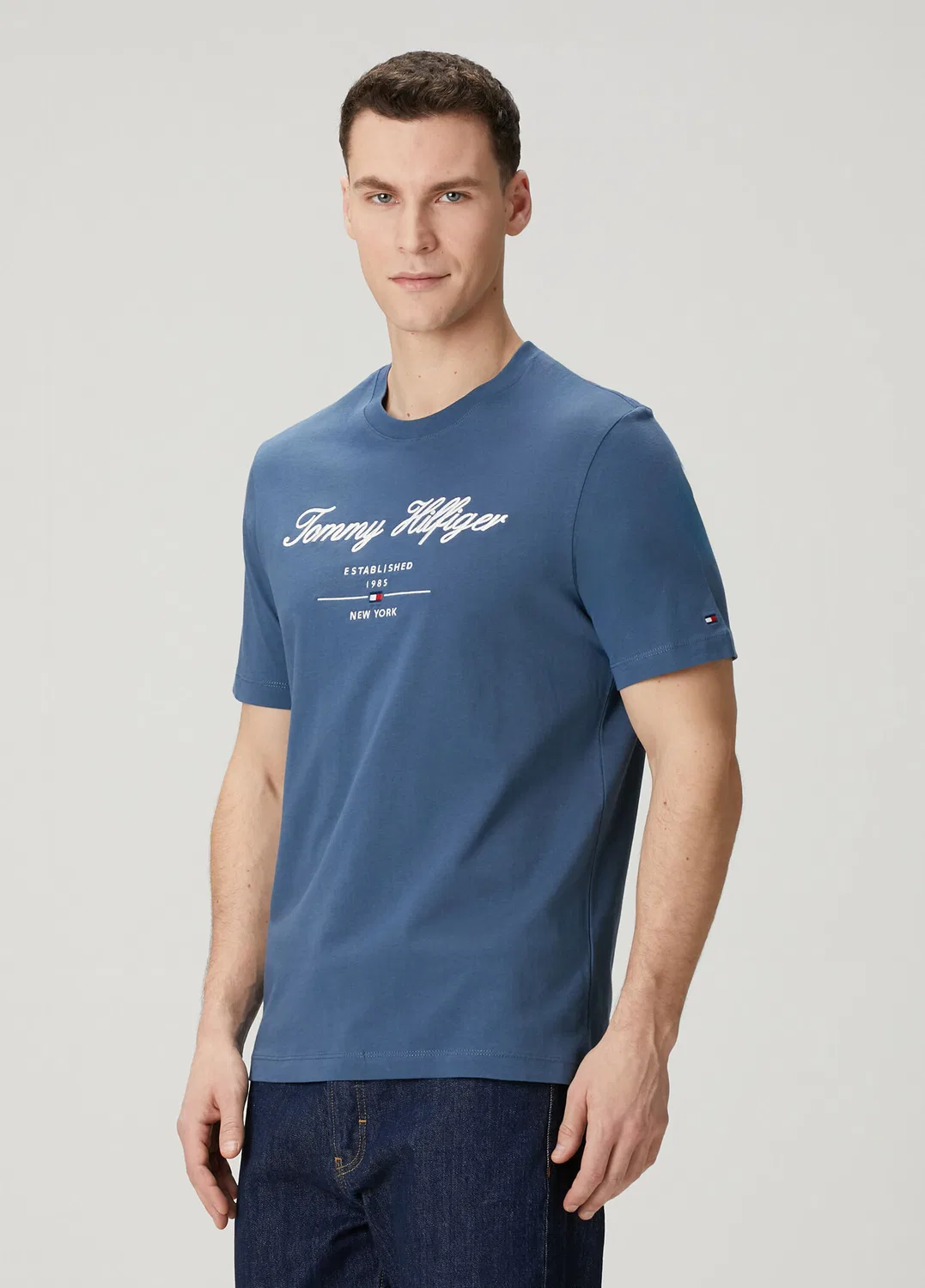 Футболка Tommy Hilfiger Mavi Logo Baskılı Basic, blue — фото 3