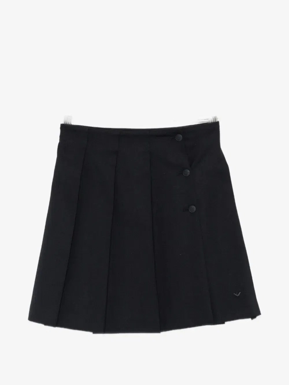 Плиссированная юбка на пуговицах Emporio Armani Kids, черный
