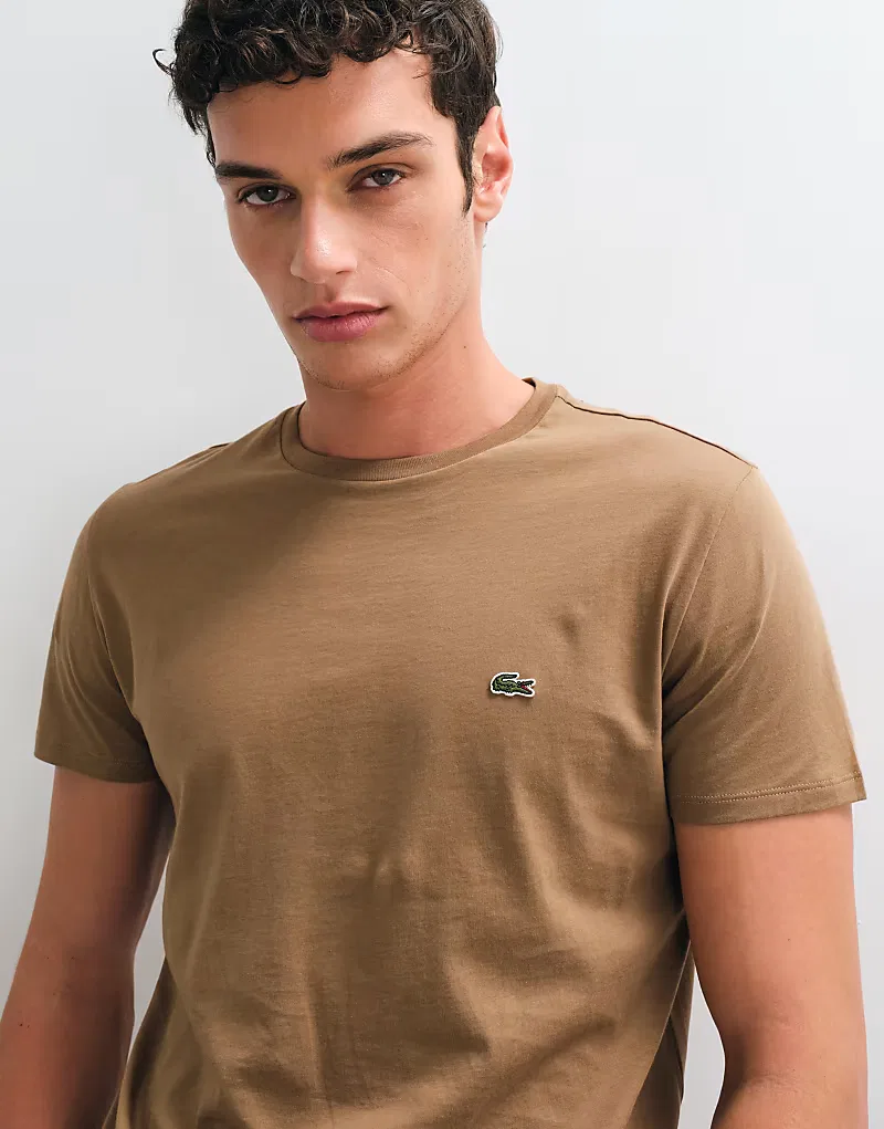 Футболка Lacoste с коротким рукавом и логотипом, коричневый — фото 4