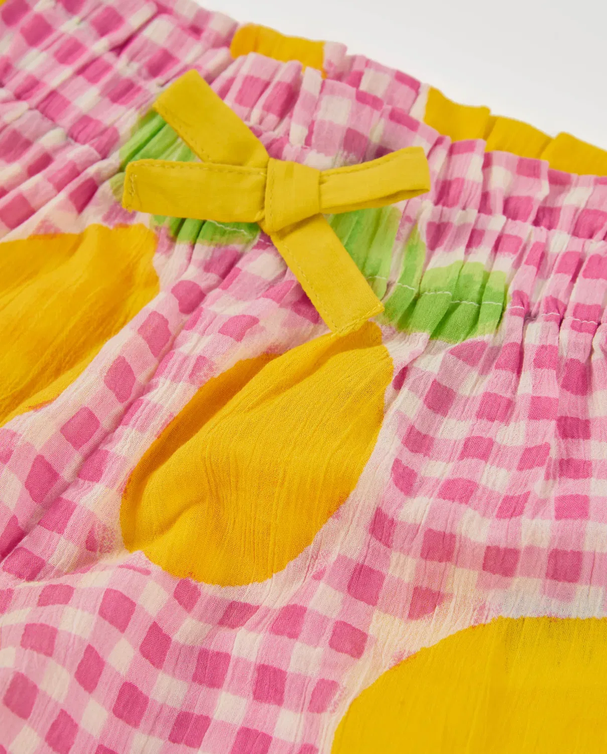Детские шорты для девочек с принтом Lemon Print Tuc tuc, Rosa — фото 2