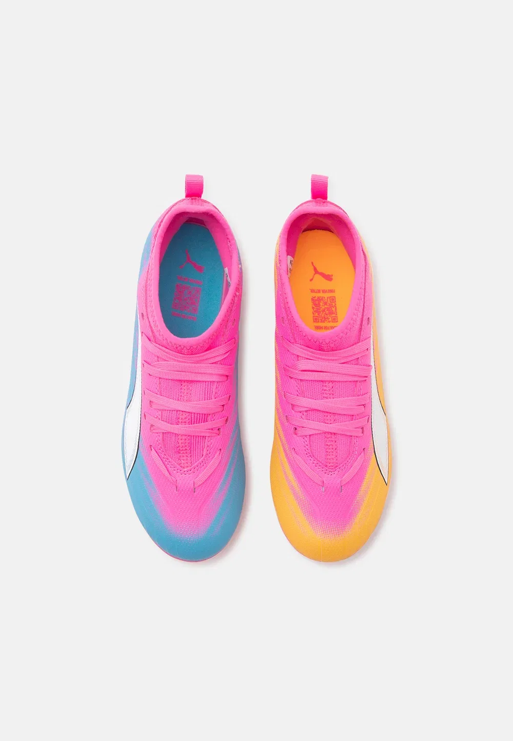 Футбольные бутсы Ultra 6 match fg/ag jr unisex для искусственных газонов Puma, Poison Pink/White/Sun Stream/Bright Aqua/Black — фото 4