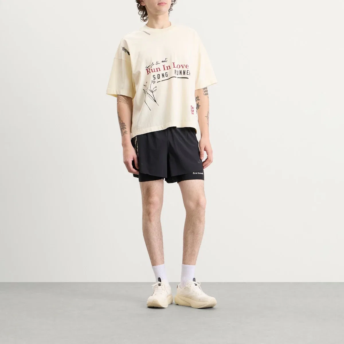 Футболка с принтом X Song for the Mute Adidas, Cream White — фото 4