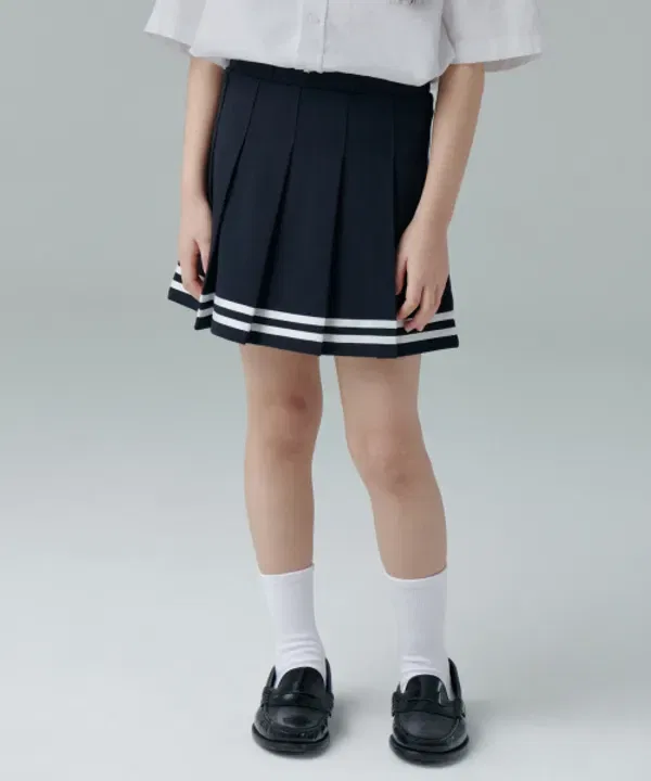 Юбка плиссе с поясом, Musinsa Standard Kids, Navy