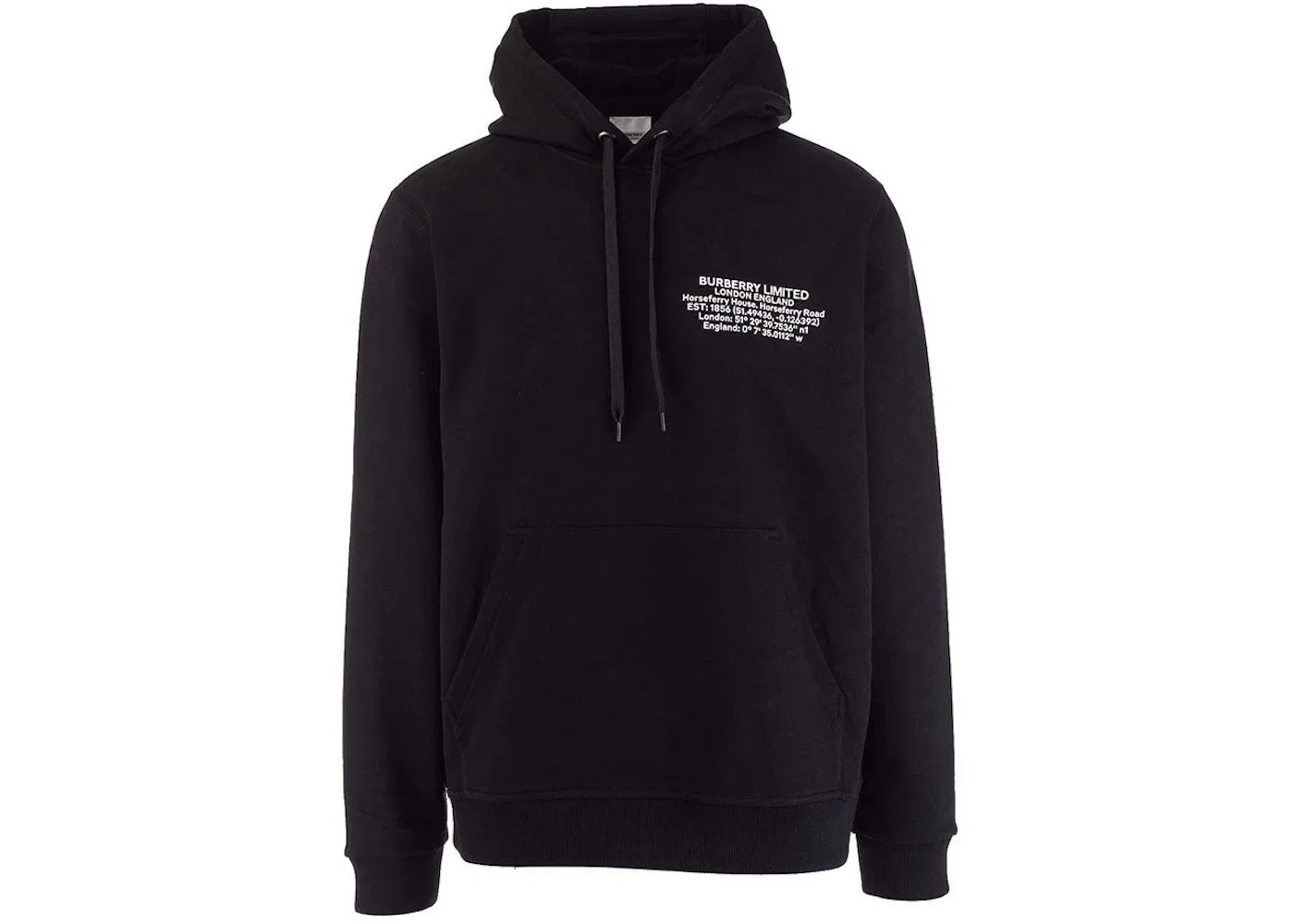 Мужской худи с принтом Burberry Geographic Coordinates Hoodie Burberry, Black