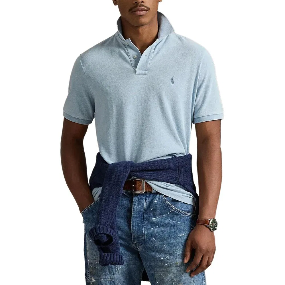 Мужское поло с коротким рукавом Classic Version Polo Ralph Lauren, Indigo — фото 4