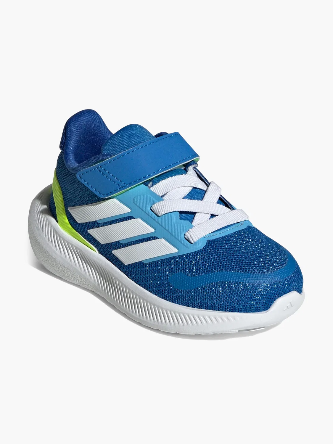 Детские тренировочные кроссовки с полосками Adidas Runfalcon 5, синий — фото 4