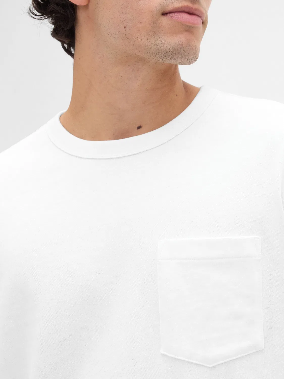 Футболка Gap Heavyweight Relaxed Long Sleeve, белый — фото 4