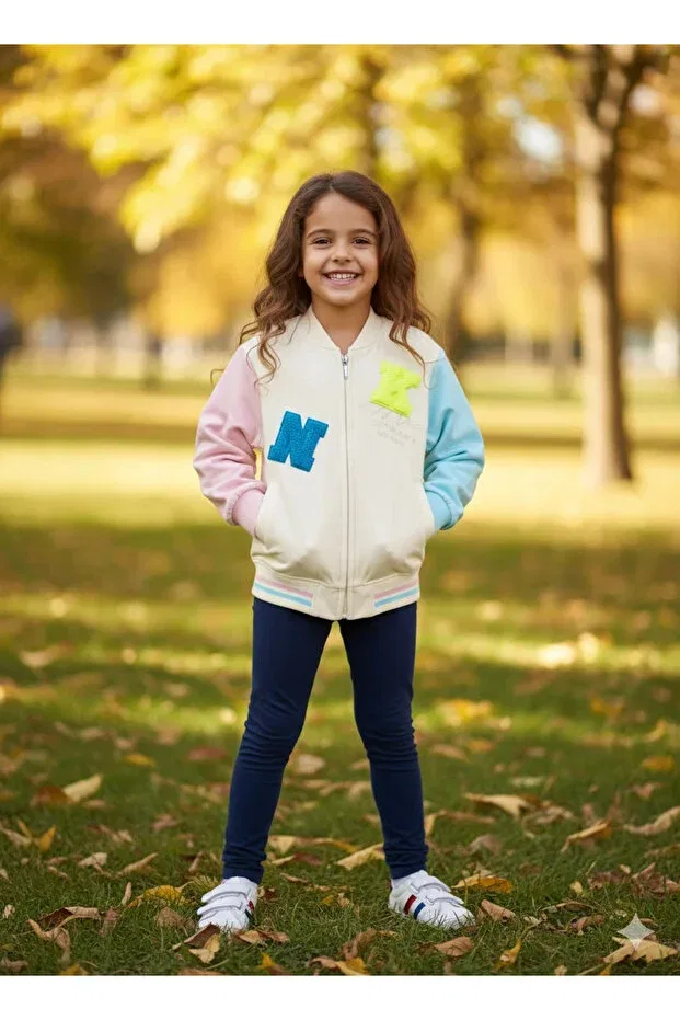Детская куртка для девочек с вышивкой Nk Kids, Nude Color