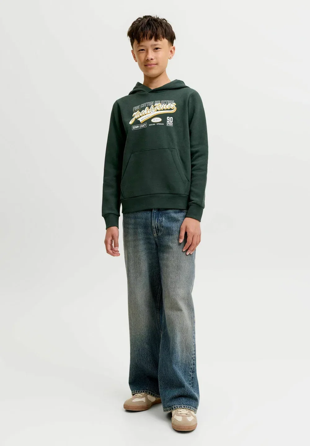 Толстовка Jjelogo sweat hood 2 col aw26 sn jnr - hoodie Jack & Jones Junior, Scarab