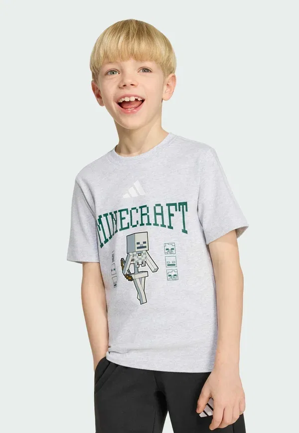Футболка Adidas Minecraft унисекс - футболка с принтом Adidas Sportswear, светло-серый