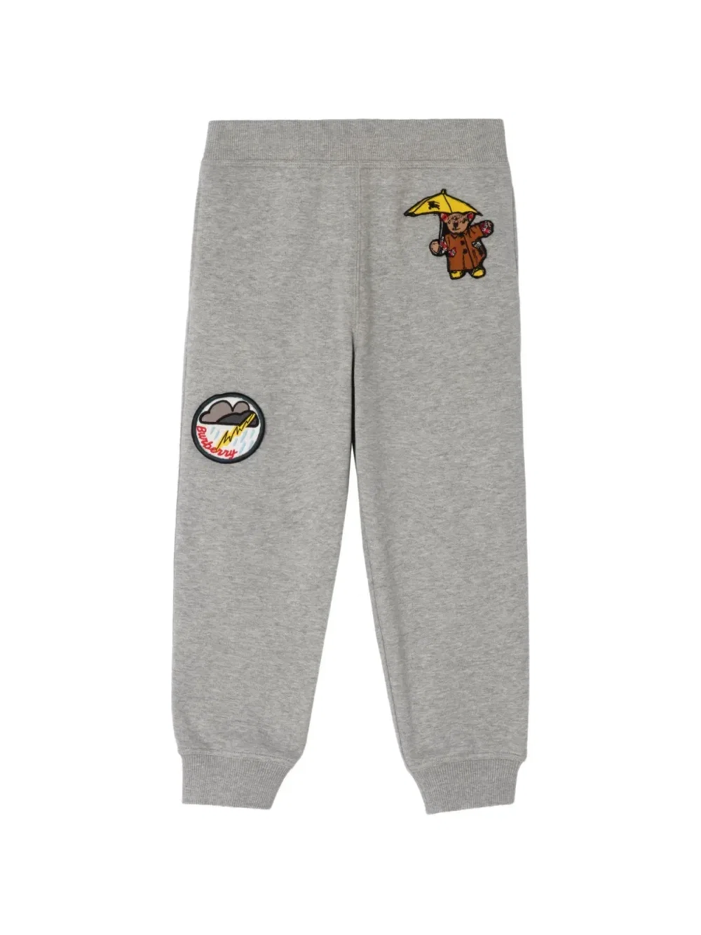 Джоггеры с вышивкой Rain Bear Burberry Kids, серый