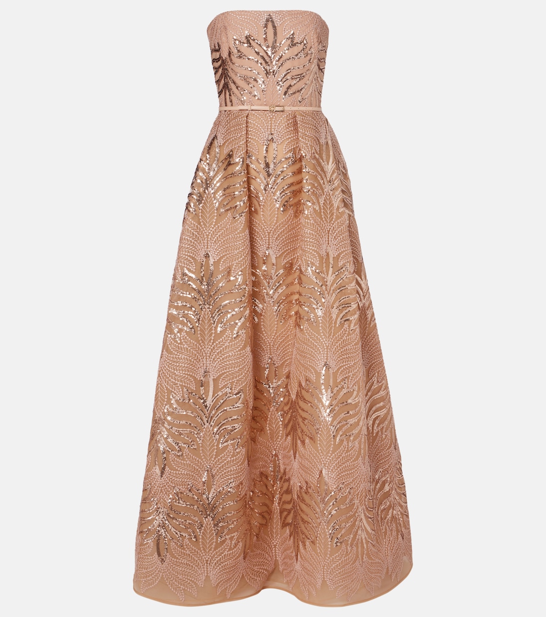 

Платье без бретелек с пайетками Elie Saab, Shadow Rose