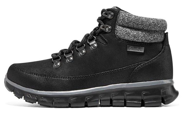 Женские ботинки Skechers зимние на шнуровке, черный