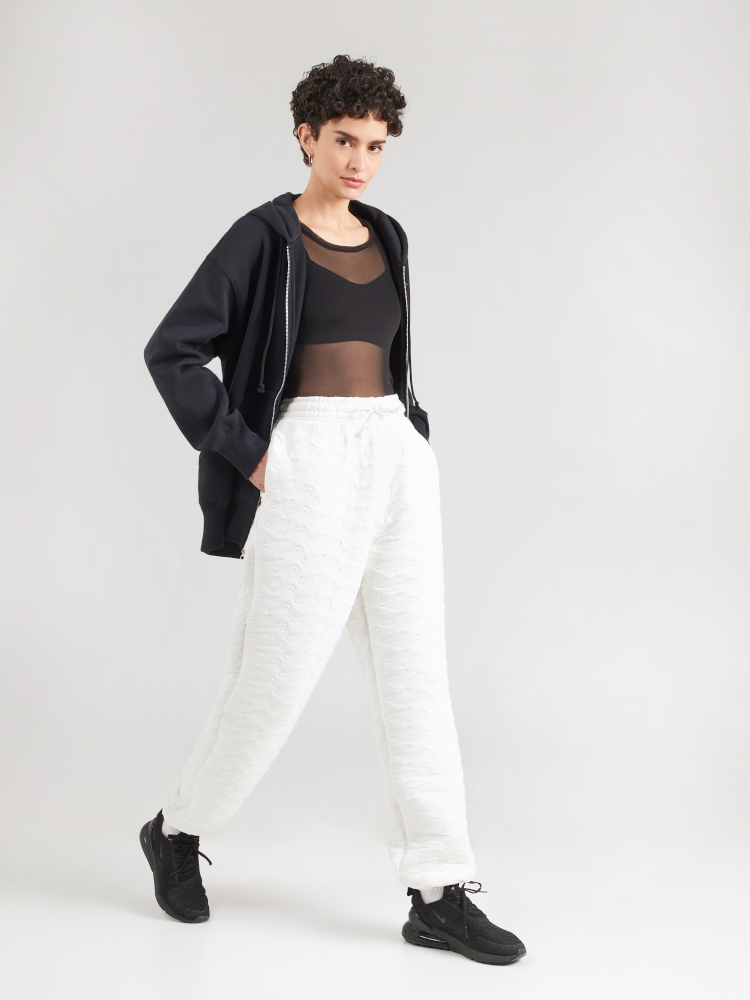 Nike Sportswear Брюки зауженные 'Phoenix Fleece' в цвете Off White — фото 4