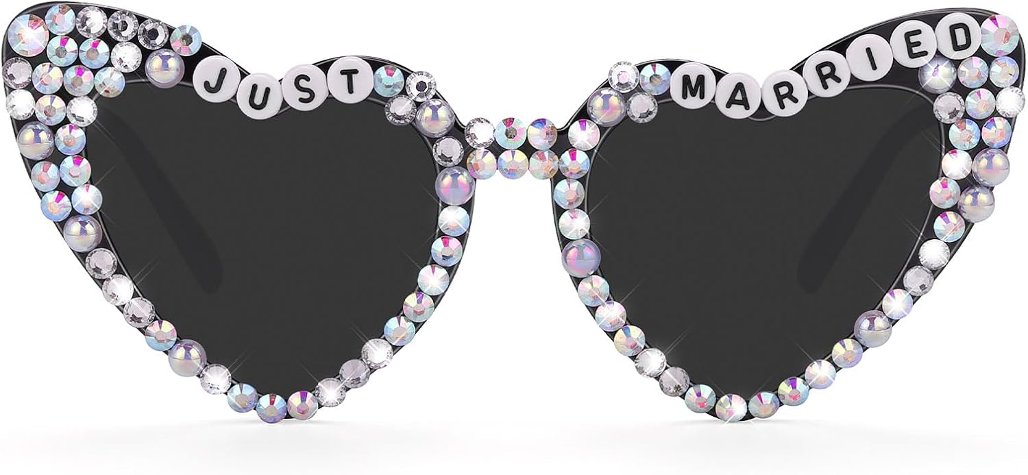 

Солнцезащитные очки Etercycle в форме сердца, солнцезащитные очки для невесты на девичник, модные черные солнцезащитные очки со стразами в подарок на девичник, Diamond Black