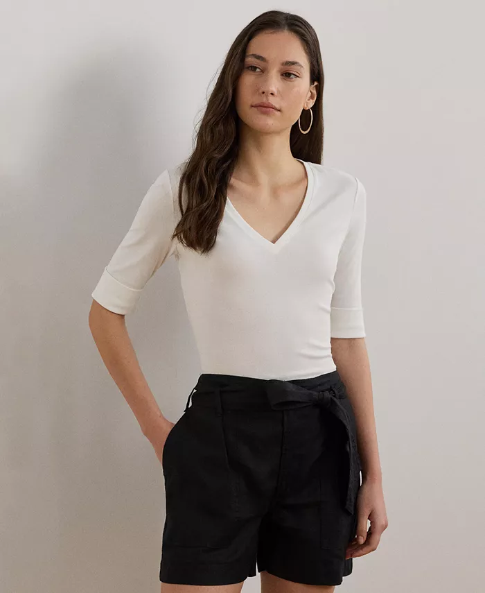 

Топ с рукавами до локтя, P/XS-3X Lauren Ralph Lauren, белый