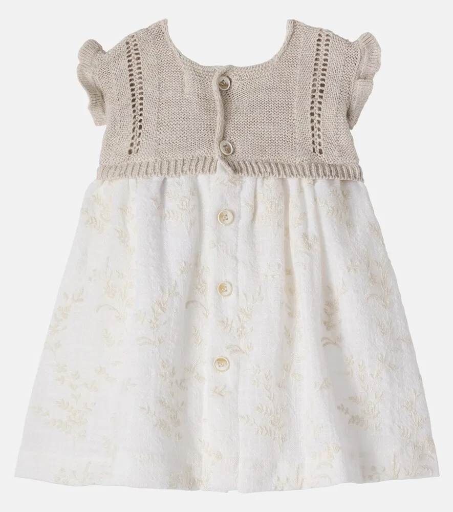 Детское платье из хлопковой марли Baby Saona 1 + in the Family, белый — фото 2