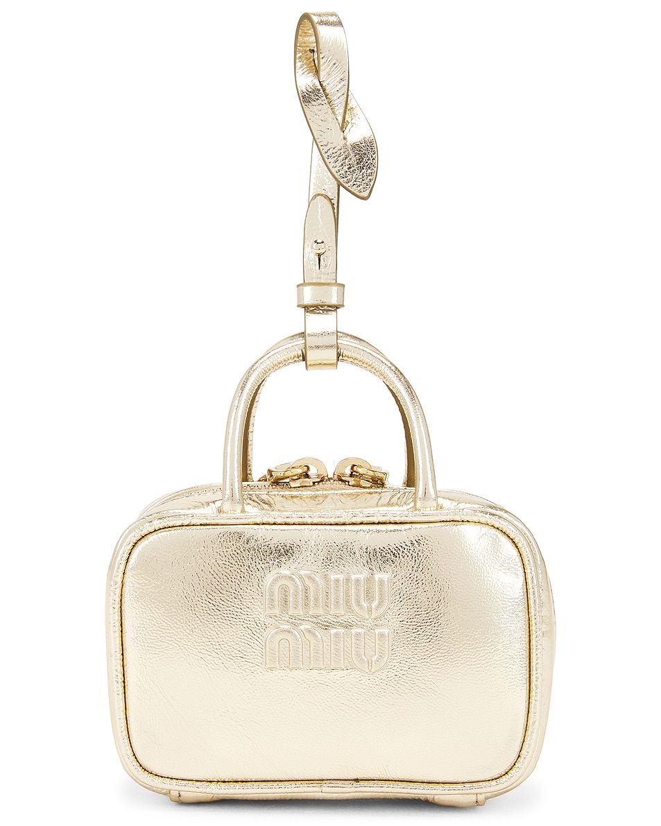 

Nappa Laminata Contenitori Сумка Charm Miu Miu, Pirite