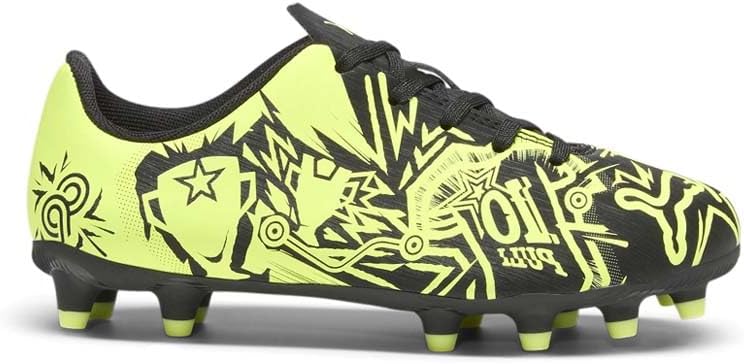 

Футбольные бутсы Puma для детей и подростков Tacto Christian Pulisic Firm, для искусственного покрытия, черный/лаймовый