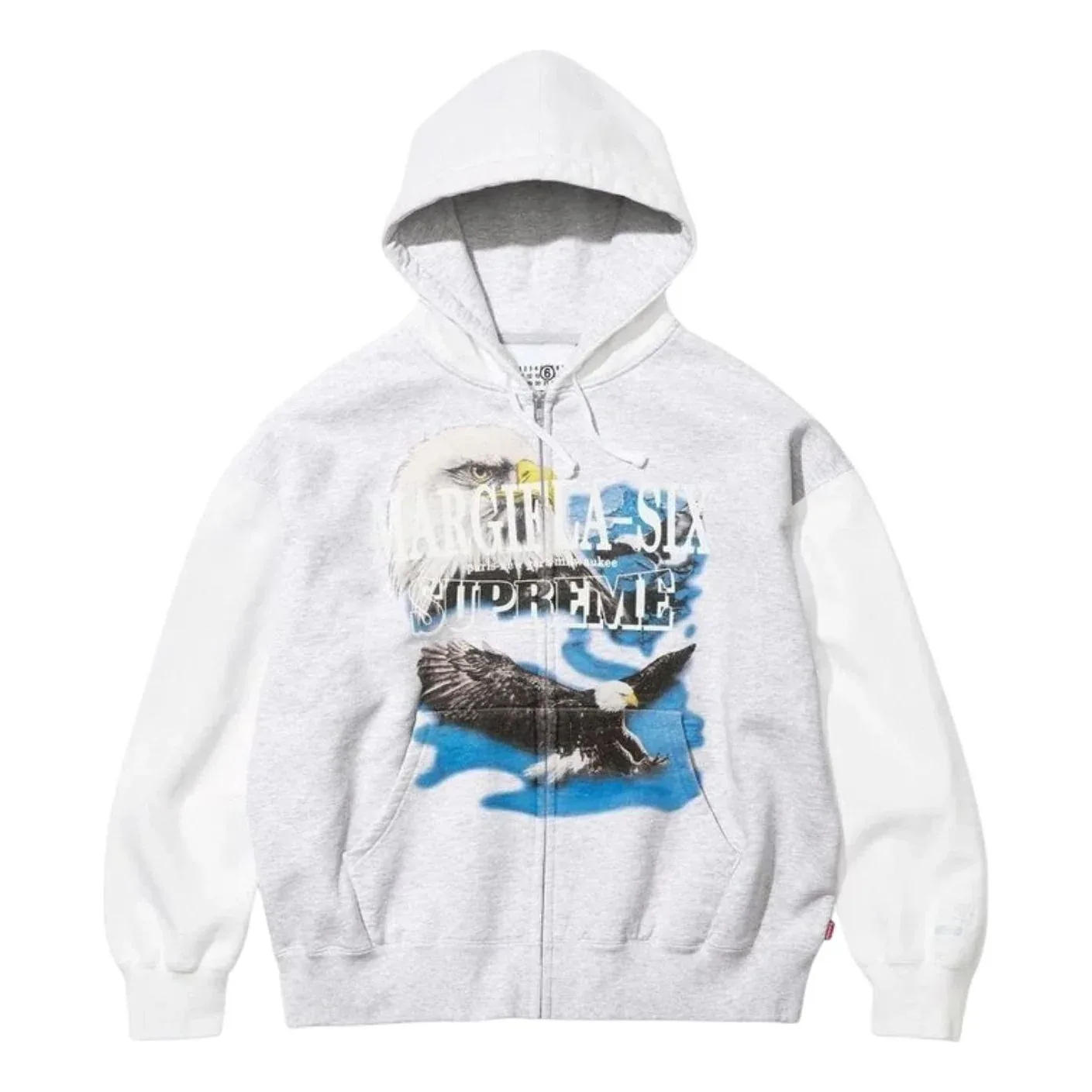 Толстовка Supreme x MM6 Maison Margiela Eagle на молнии с капюшоном, белая
