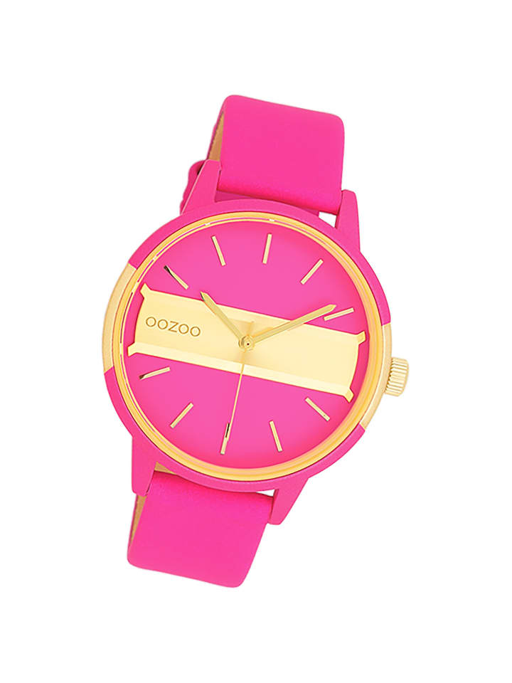 

Аналоговые наручные часы Oozoo Timepieces, розовые, большие (примерно 42 мм)