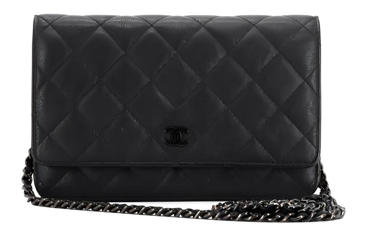 

Сумка через плечо из кожи коровы WOC, Кошелек Женская Черная CHANEL