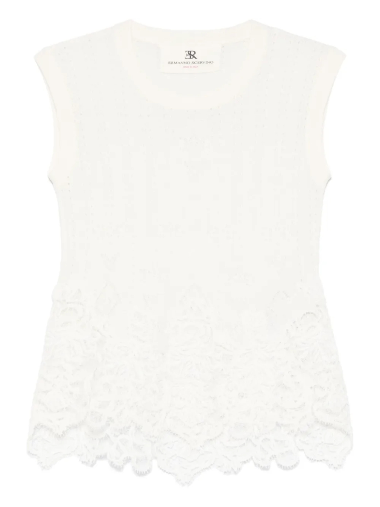 

Топ с кружевом Ermanno Scervino, белый