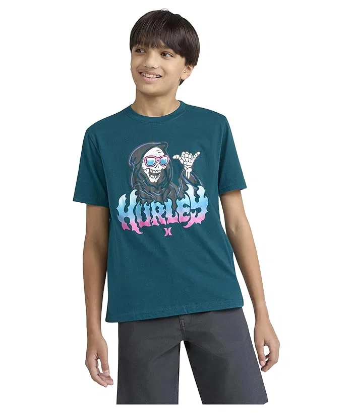 Футболка с графическим принтом Gnarly Gnelly Hurley Kids, Sunset Coral