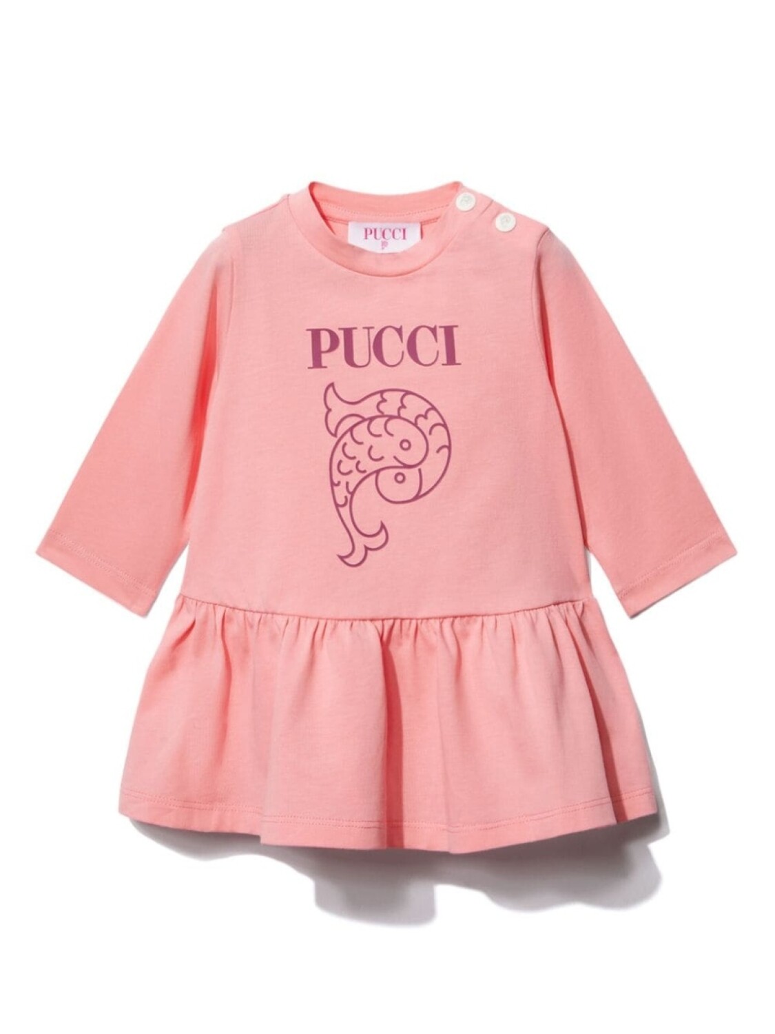 

PUCCI Junior хлопковое платье с логотипом, розовый