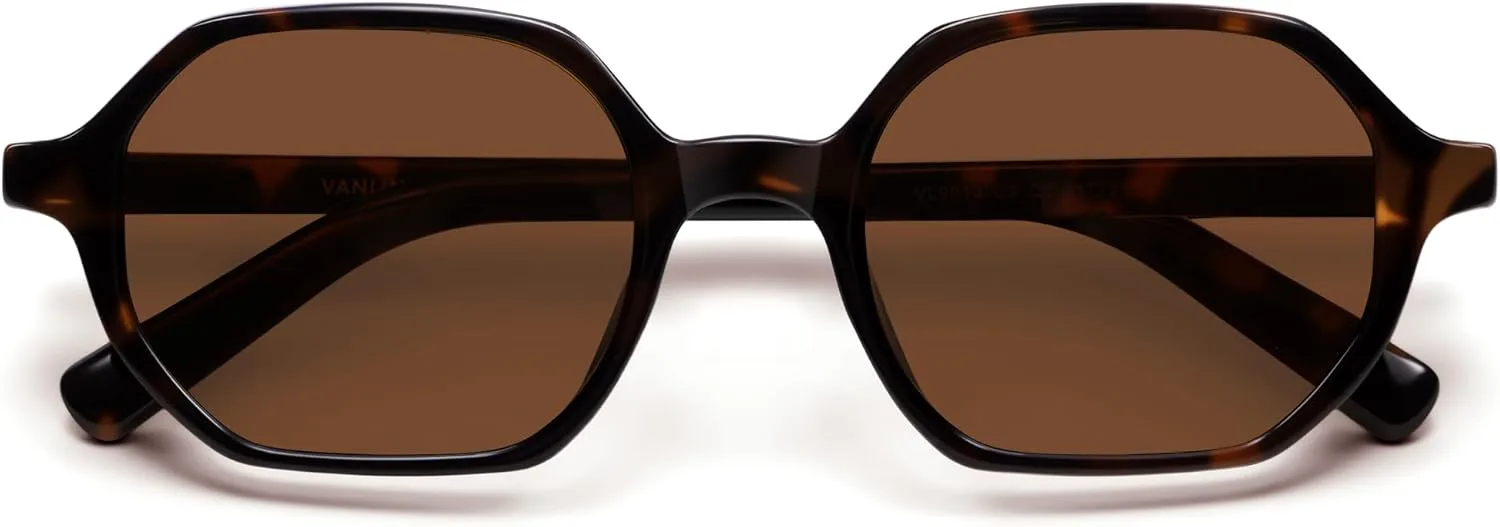 

Поляризованные солнцезащитные очки VANLINKER шестиугольной формы для женщин и мужчин, ретро-стиль, восьмиугольные очки VL9913, C3-polarized Brown Lens/Tortoise Frame