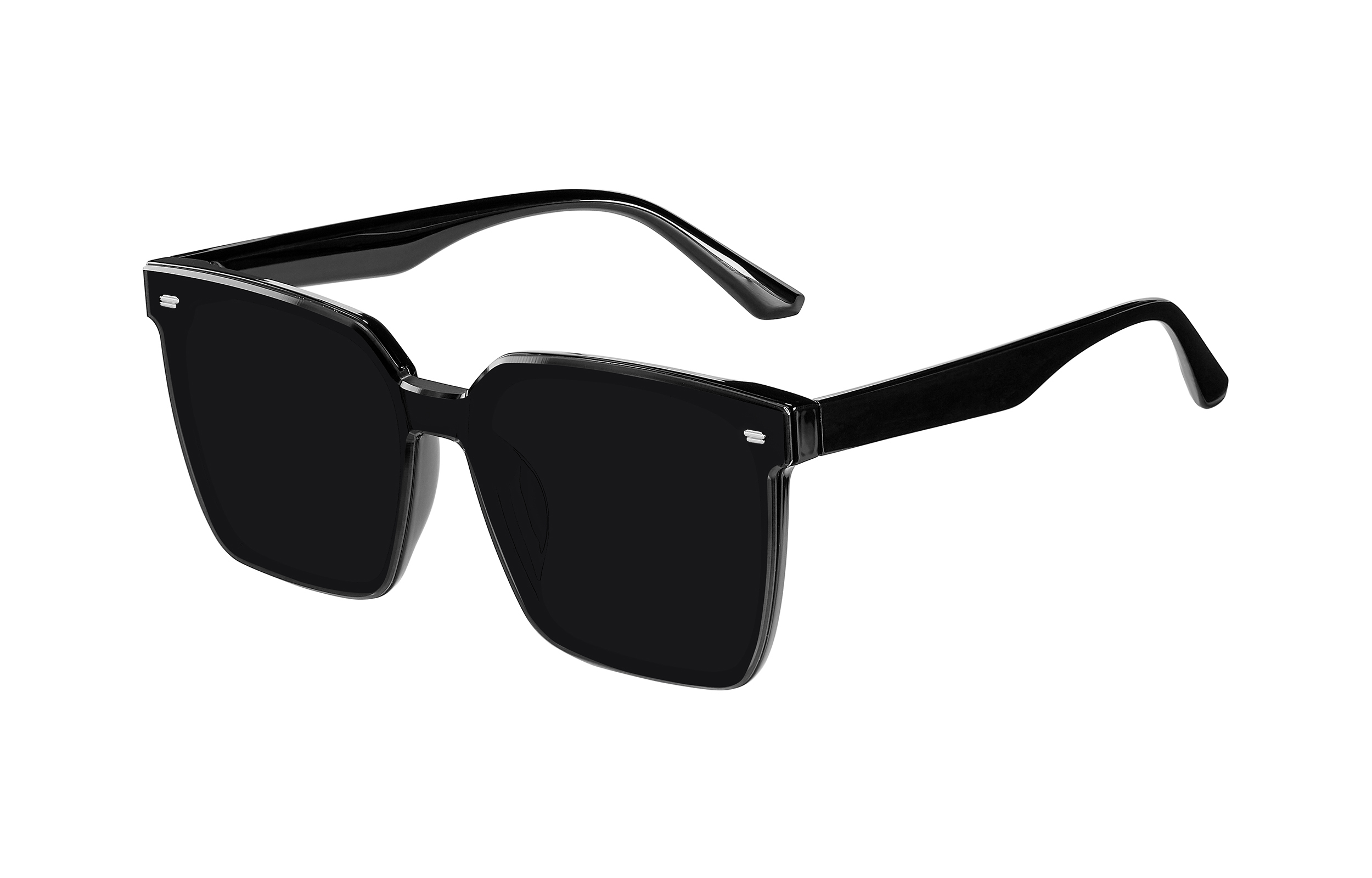 

ENFANTIN Квадратные солнцезащитные очки унисекс, Black Frame Anti-Reflective Lenses (White Shopping Bag Box)