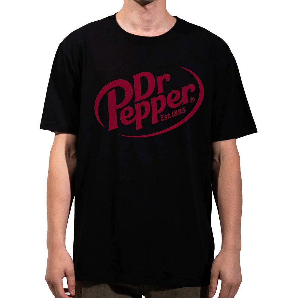 

Мужская футболка большого размера с рисунком Dr. Pepper Licensed Character, черный