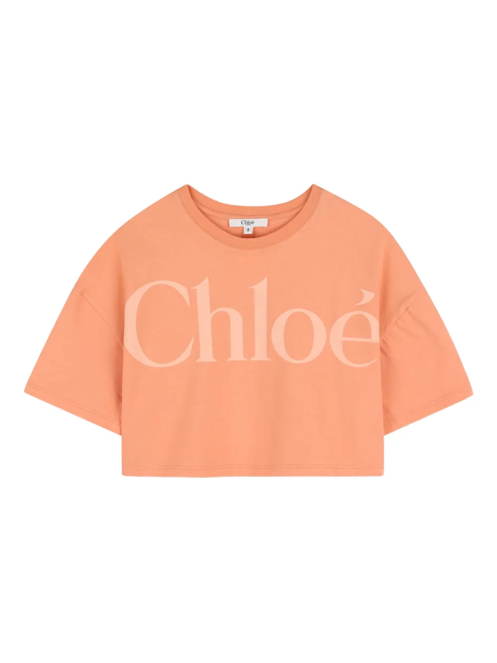 

Футболка из хлопка с надписью Chloé Kids, оранжевый