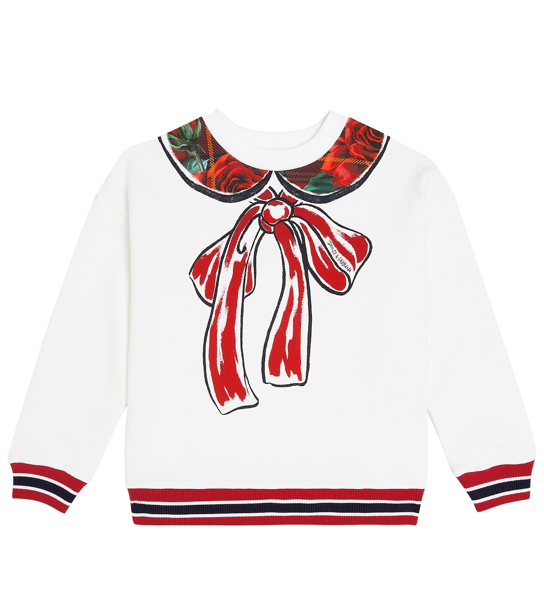 

Толстовка из хлопкового джерси с принтом Dolce&Gabbana Kids, Fiocco Fdo.Bianco