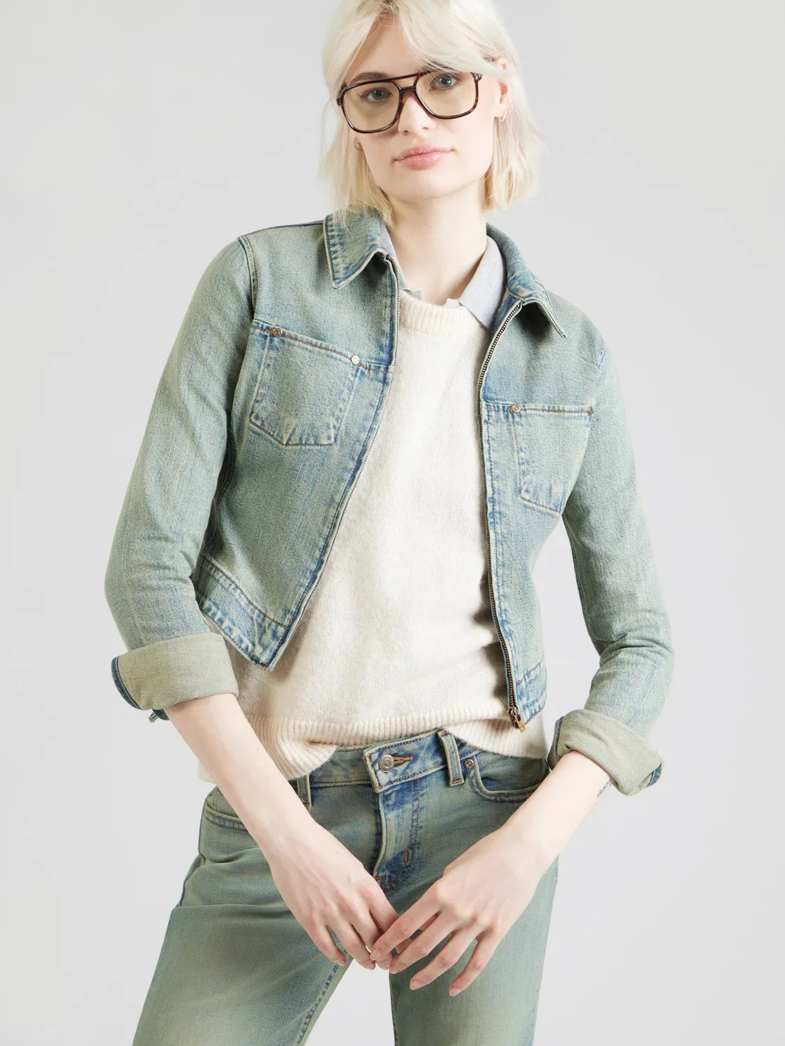 Куртка межсезонья 'Y2K Stretch Fitted Trucker Jacket' Levi'S , Light Blue — фото 3