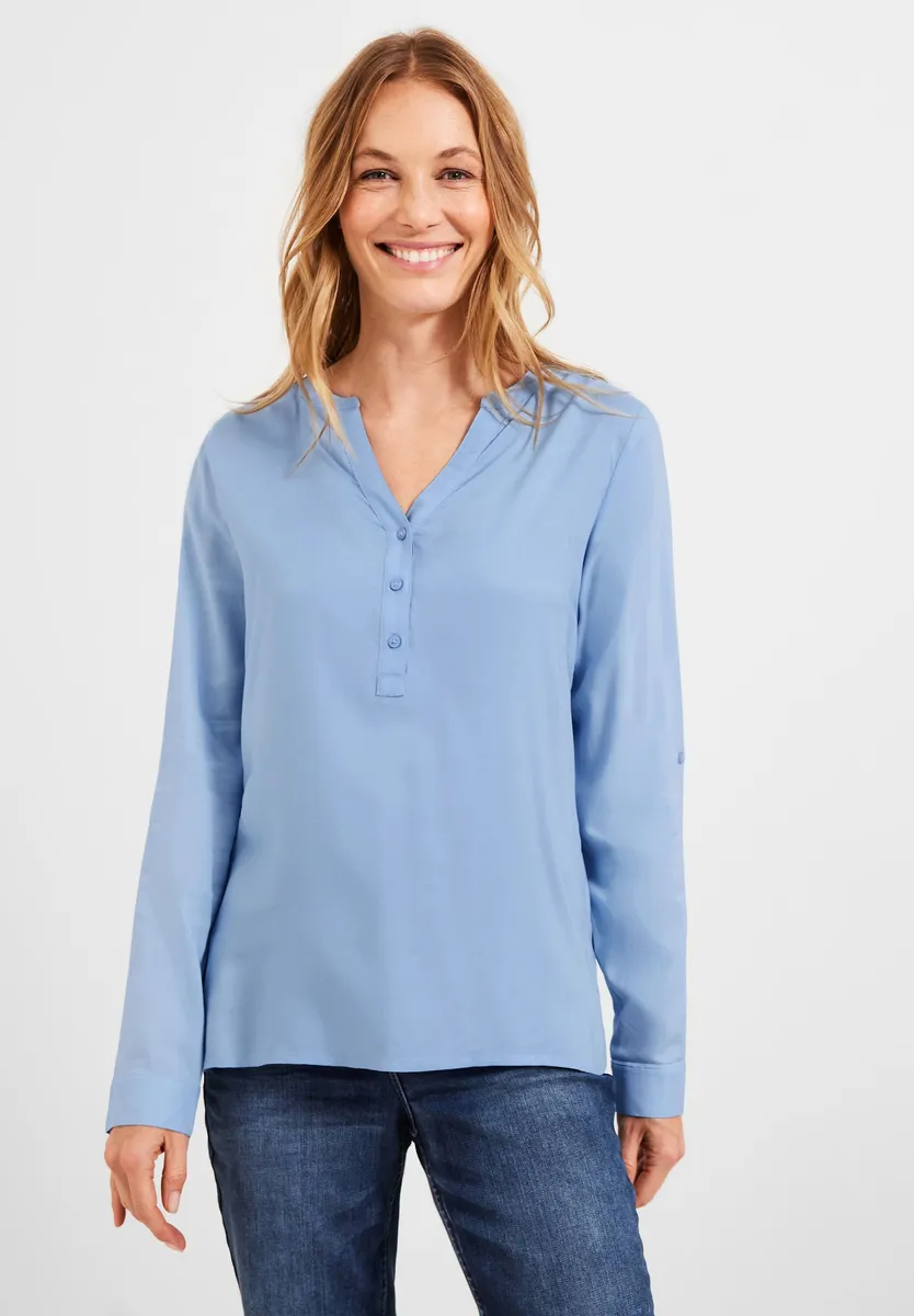 

Блузка Cecil с длинными рукавами и функцией отворота, цвет Soft Blouse Blue