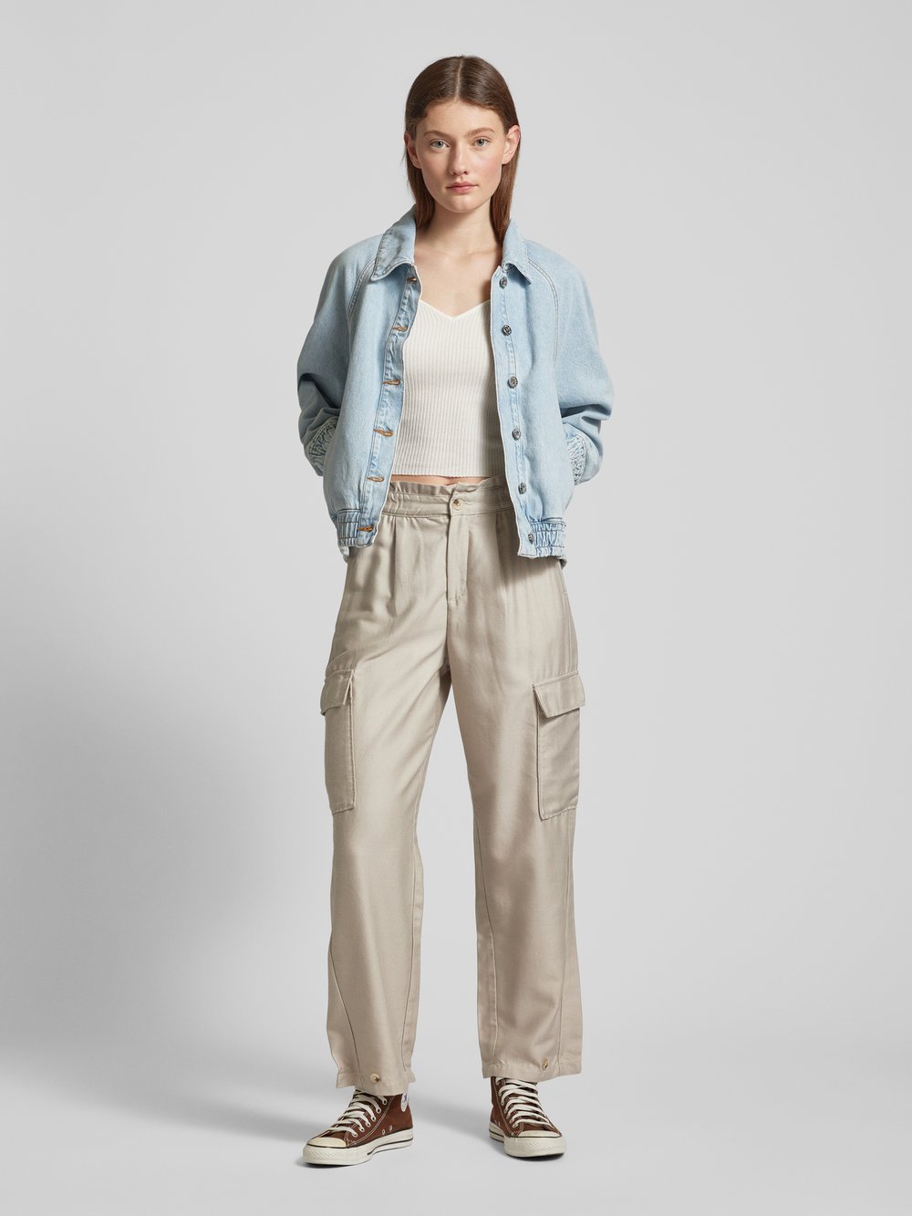 

Брюки карго с эластичным поясом Tom Tailor Denim, песочный