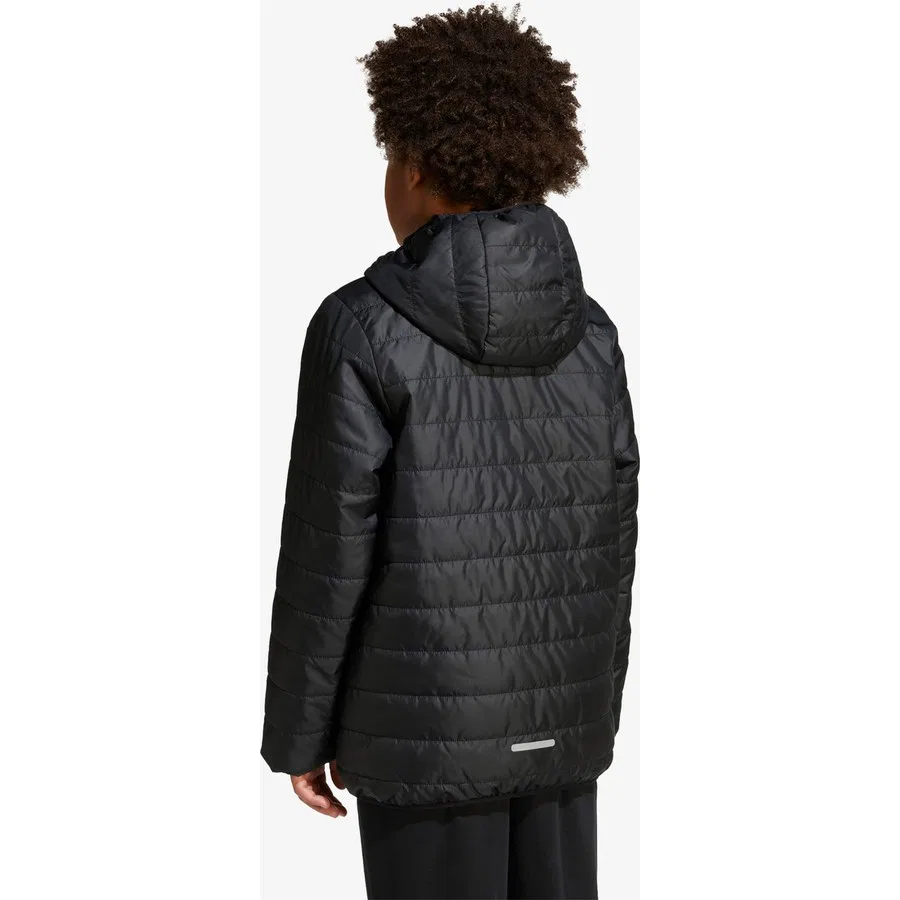 Детская куртка с капюшоном и утеплителем Essentials Light Padded adidas, Черный — фото 3